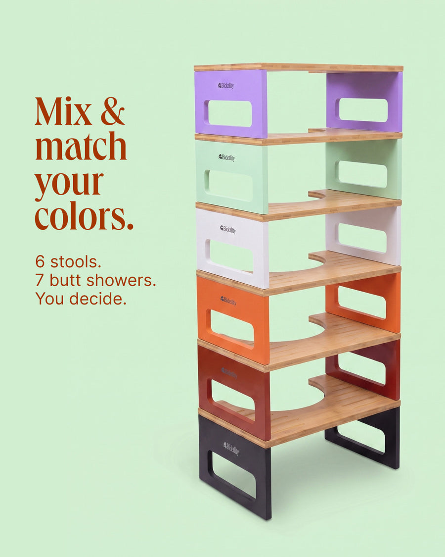 The Holy Poop – six stool colours and seven butt shower colours to combine
