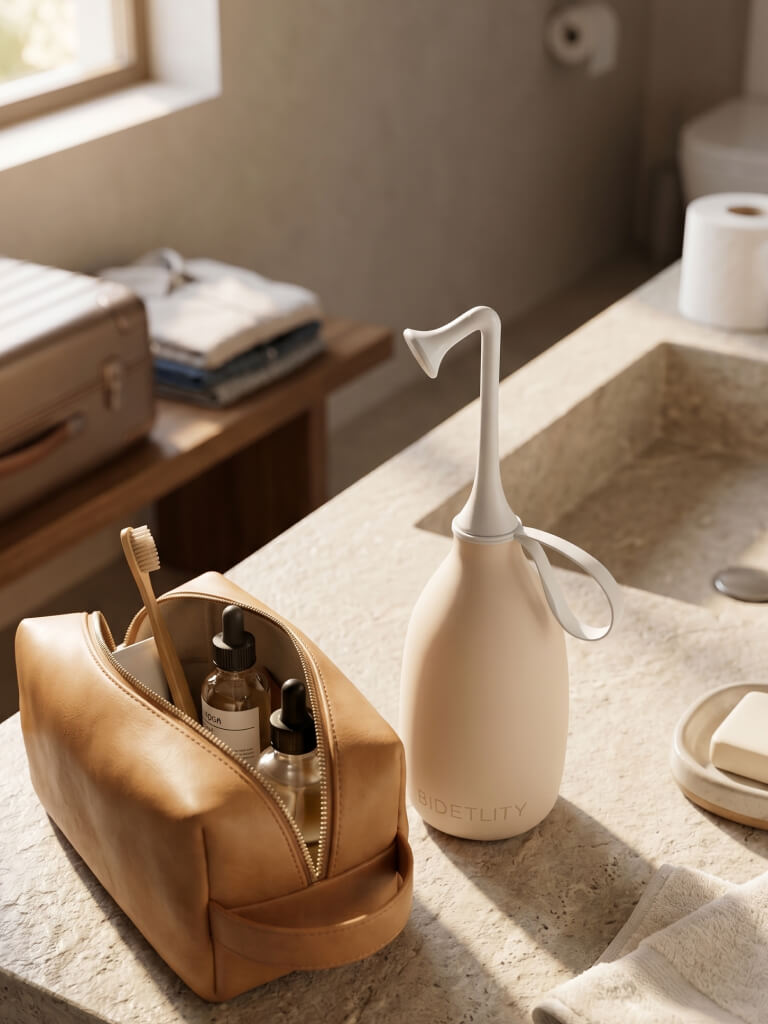 Bidetlity Clean Anywhere Set – Po-Dusche mit Reisedeckel