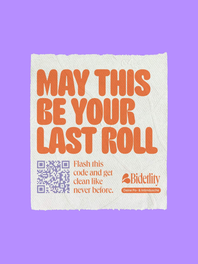 The Last Roll – auffälliges Design-Toilettenpapier mit Botschaft für nachhaltige Hygiene | Bidetlity