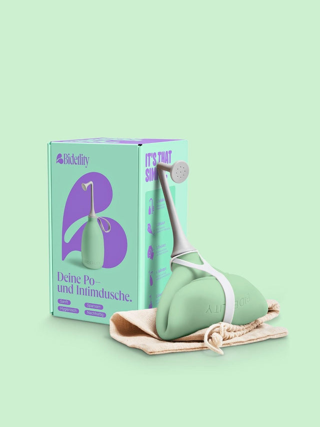 Intimdusche in Minty Mint – nachhaltiges mobiles Bidet für sanfte Reinigung im Wochenbett & während der Schwangerschaft | Bidetlity