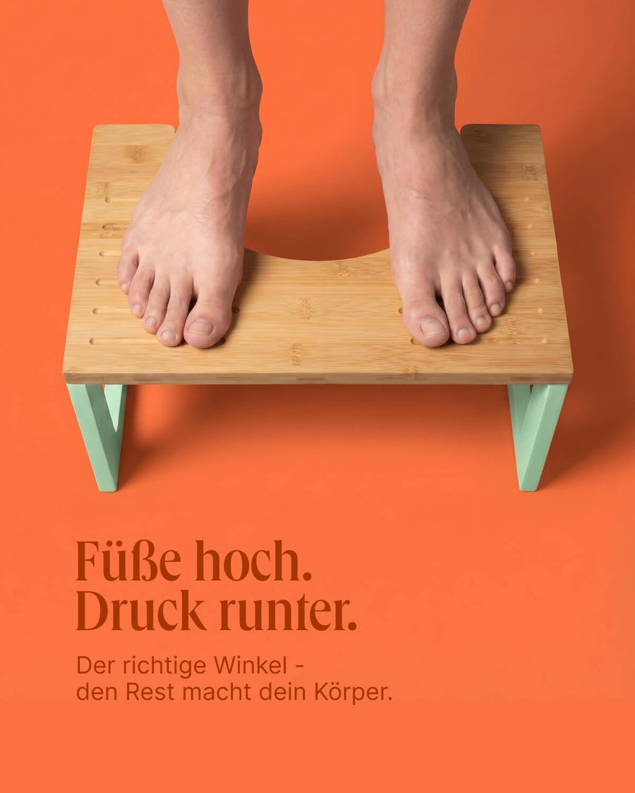 Toilettenhocker – Weniger Pressen dank ergonomischer Fußposition