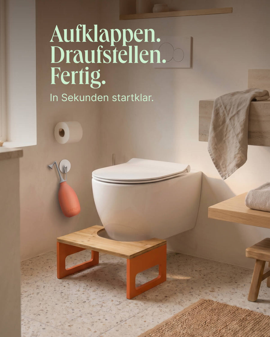 Toilettenhocker – Klappbar und in Sekunden einsatzbereit
