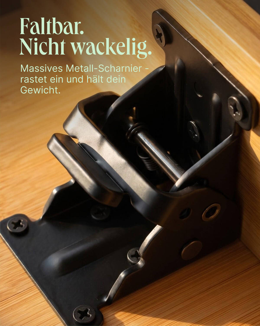 Toilettenhocker – Stabiler Klappmechanismus mit Metall-Scharnier