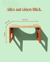 Toilettenhocker – Maße und Abmessungen (41,5 × 27,5 × 18 cm)