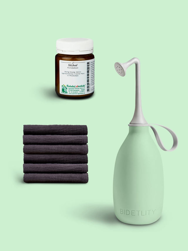 Pregnancy Set mit Intimdusche in Minty Mint – sanfte & hygienische Pflege für Schwangerschaft und Wochenbett | Bidetlity