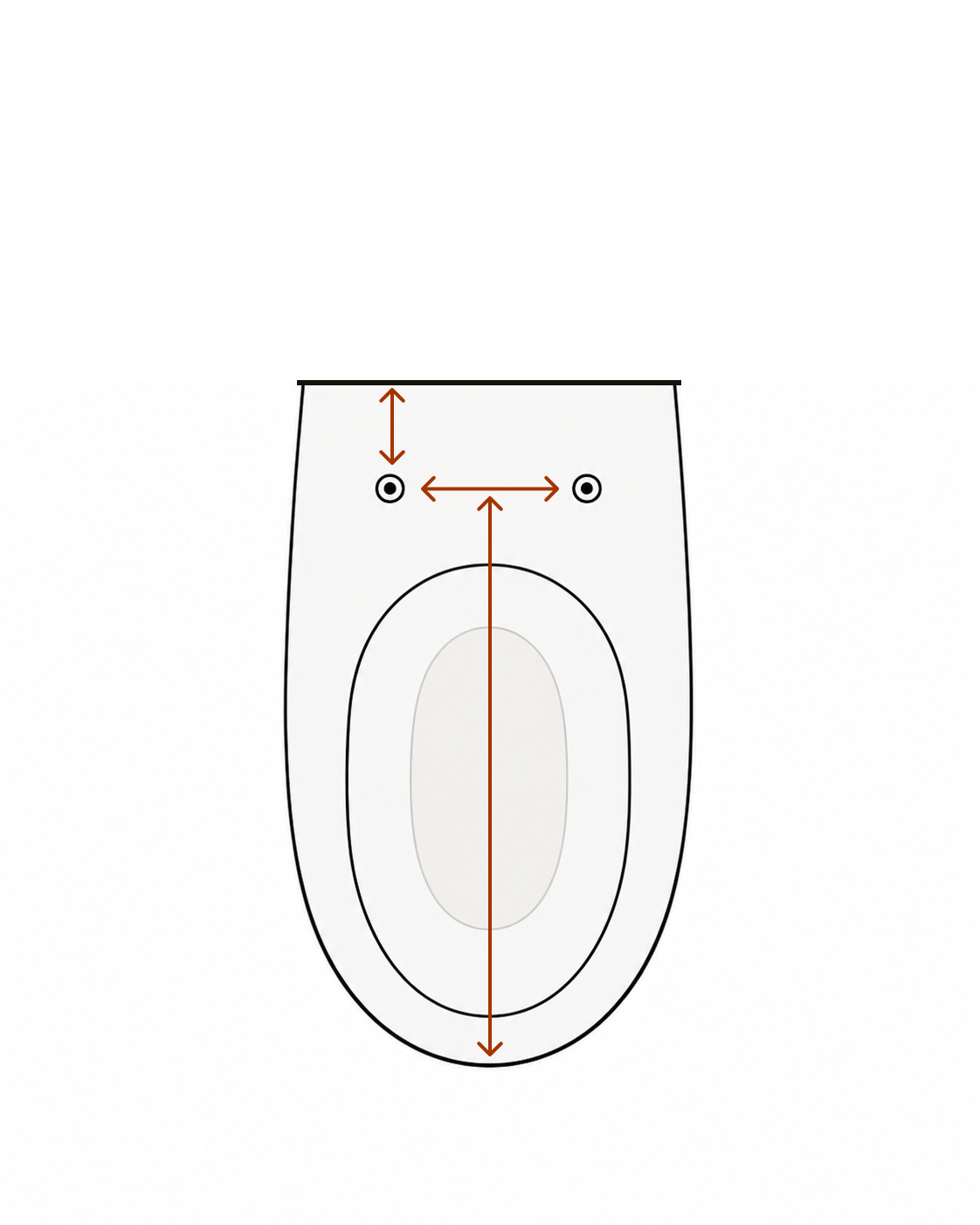 Bidet-Sitz Passform wandhängendes WC – Maße